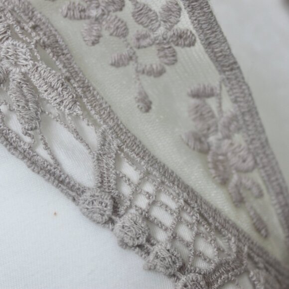 Billabong Vintage Y2K Cotton Off-White Lace V-Neck Long-Sleeve BlouseTop Small - Picture 11 of 12